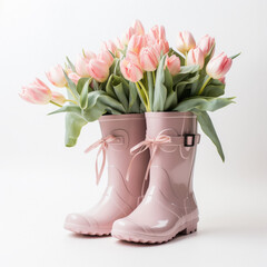 tulip flower in shoes