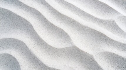 Serene White Sand Texture Abstract Background of Wavy Sand Dunes, Peaceful Beach Scene, Minimalist Design Element