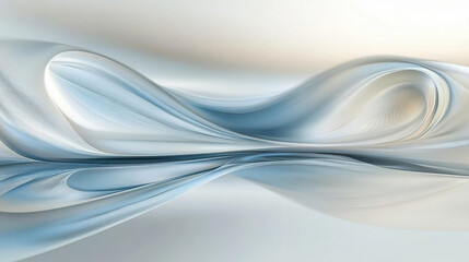Fototapeta premium An abstract digital painting in a February theme, gentle cool blues and frosted whites blending into shimmering silvers, dynamic sweeping strokes with a sense of winter's elegance and purity