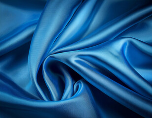 Fototapeta premium Abstract blue Satin Silky Cloth for background, 
