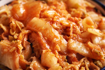 Closeup of Korean kim chi - fermented vegetables