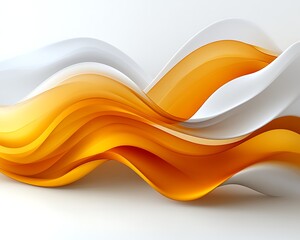 Obraz premium Abstract orange and white wave flow.