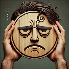 Discontent A face with a frown a droopy mouth and a dissatisfied