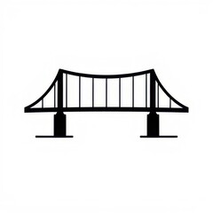 black and white bridge icon in white backround