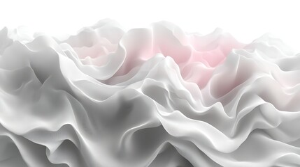 Obraz premium Abstract flowing fabric, white and pink waves.