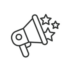 Promotion, icon in line design. Promotion, marketing, advertising, campaign, branding, discount, offer on white background vector. Promotion editable stroke icon