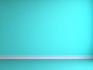 Fototapeta premium Teal wall with white baseboard.