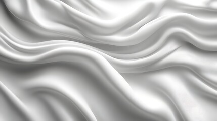 Obraz premium Smooth white fabric with elegant, flowing drapes and soft waves.