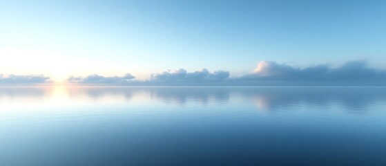 Obraz premium Calm ocean sunrise reflection.