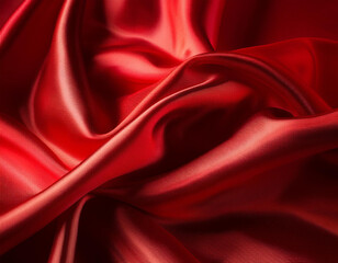 Obraz premium Abstract red Satin Silky Cloth for background, 