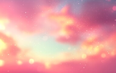 Dreamy pastel sunset sky with bokeh.