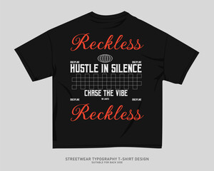 Urban T-shirt Design for Print on Demand. Streetwear T-shirt Design Vector, Typography Quotes Graphic T shirt for Print, Street Style. Merch Design, Clothing Design, Simple Graphic Tee Shirt