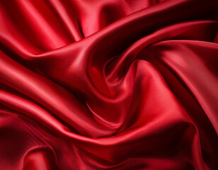 Obraz premium Abstract red Satin Silky Cloth for background, 