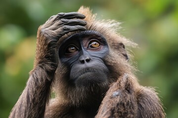 Gelada monkey in Simien mountain 