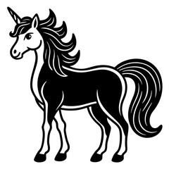 Cute Unicorn vector cartoon illustration