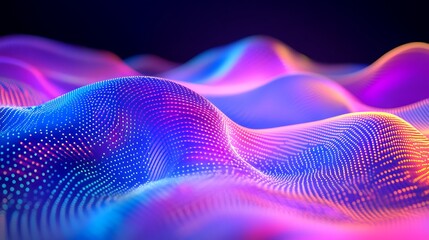 Abstract Colorful Waves of Illuminated Particles