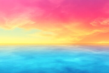 Obraz premium Vibrant pastel sunset over calm ocean.