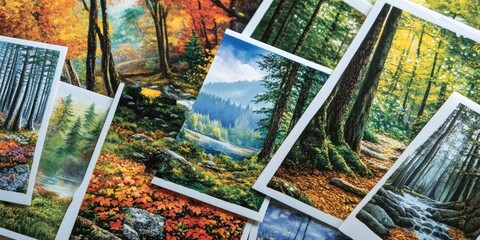 Autumnal Forest Scenes Watercolor Paintings Collection