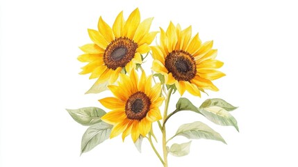 Naklejka premium Watercolor style of Yellow sunflower background,abstract sunflower floral seamless pattern for rustic wedding design, thanksgiving decoration, scrapbooking,Elements,hand drawn illustration.