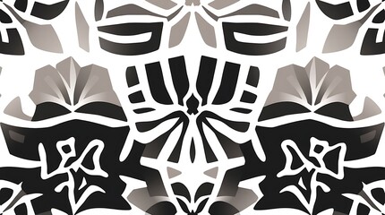 Abstract Monochromatic Pattern: A captivating blend of black and white, this geometric pattern evokes a sense of modern sophistication and timeless elegance.