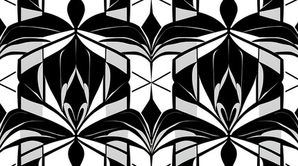 Fototapeta premium Abstract Black and White Geometric Pattern: This image captures the beauty of geometric shapes in a black and white pattern. The abstract design is perfect for adding a modern touch to any project. 