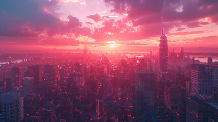 Fototapeta premium Tranquil Beauty: Cherry Blossoms Embracing Tokyo's Contemporary Skyline