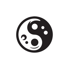  Yin Yang silhouette icon vector symbol design illustration