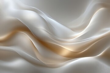 Obraz premium Abstract beige and white flowing fabric.
