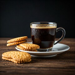 cup of coffee and cookies