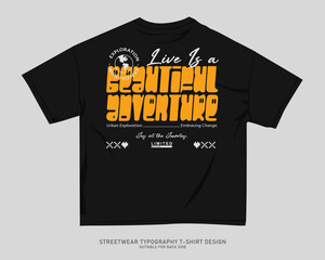 Streetwear T-shirt Design Vector, Typography Quotes Graphic T shirt for Print. Urban T-shirt Design for Print on Demand, Street Style. Merch Design, Clothing Design, Simple Graphic Tee Shirt