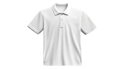 Plain white polo shirt displayed on a transparent background, emphasizing its casual style and versatile appeal for everyday wear.