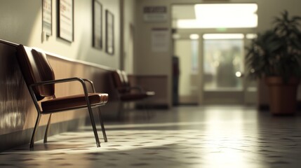 Fototapeta premium Calm Hospital Waiting Room with Soft Lighting