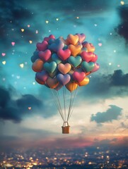 Obraz premium 3D Heart Tree with Floating Hearts in Dreamy Valentine's Style