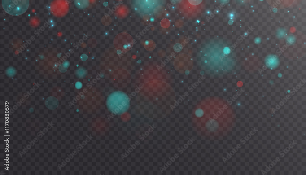 Aufkleber cloud of bright glitter. bokeh light effect background. festive glowing background of dust of light 