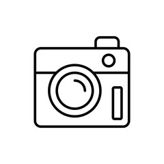 Vintage camera outline icons, minimalist vector illustration ,simple transparent graphic element .Isolated on white background