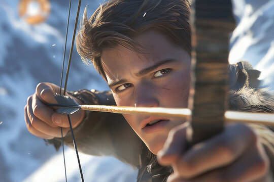 archer aiming at the bow - Powered by Adobe