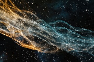 Vibrant cosmic clouds intertwining in the vastness of space with countless stars