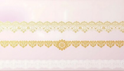 Elegant Gold and White Lace Trims Design