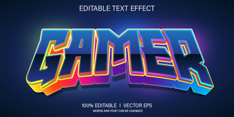 gamer 3d vector text effect with modern style design © Mean Design