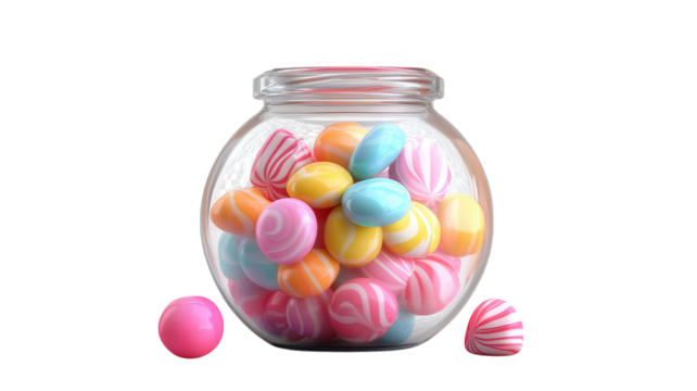 Colorful Candy Jar Filled with Assorted Treats Perfect for Celebrations, Events, and Sweet Tooth Cravings.