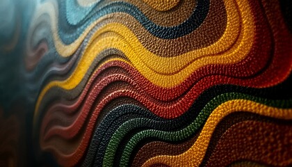 Textured Leather Waves: A Rich, Abstract Composition