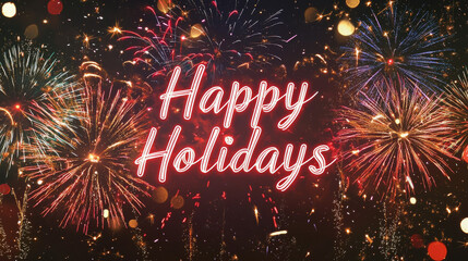 "Holiday Glow: Fireworks Lighting Up New Year Wishes"