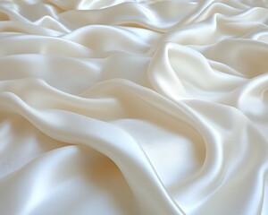 Obraz premium Draped creamy white satin fabric texture.