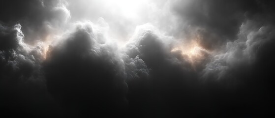 Obraz premium Light breaking through dark storm clouds.