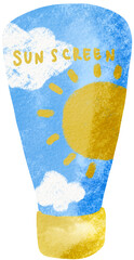 Hand drawn cute sunscreen.