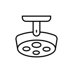 Surgery light outline icons, minimalist vector illustration ,simple transparent graphic element .Isolated on white background