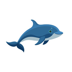  False Killer Whale under water animal isolated flat vector illustration on white background.