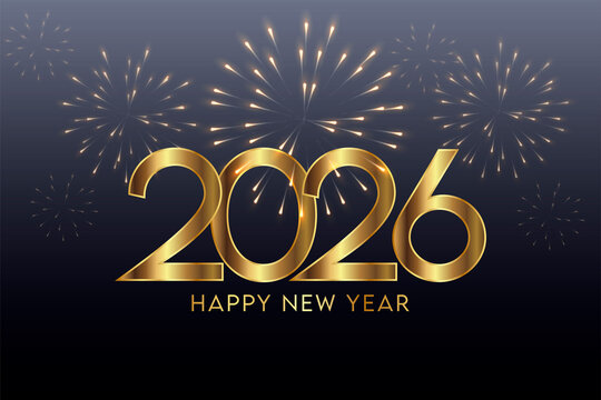2026 Happy New Year Background Design. Greeting Card, Banner, Poster.