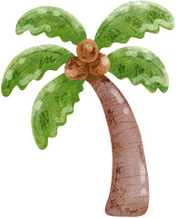 Hand drawn cute coconut tree for summer.