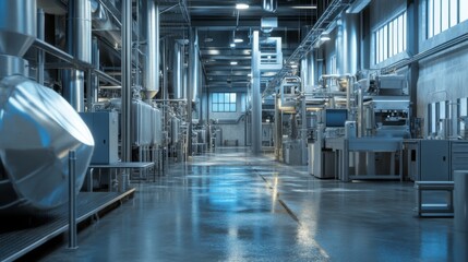Fototapeta premium Clean Industrial Environment with Bright Lighting